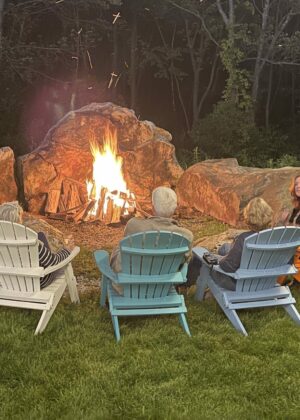 chairs around the bonfire