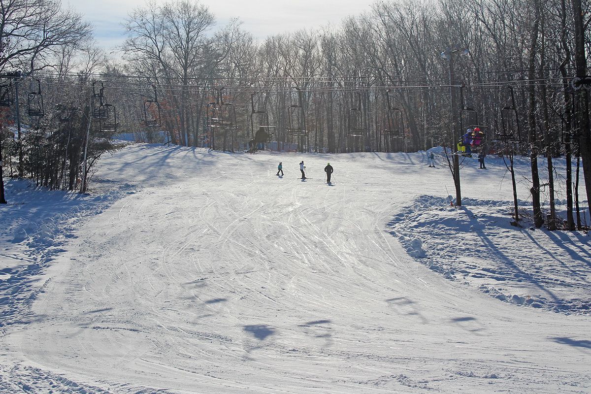 View of trail with snow