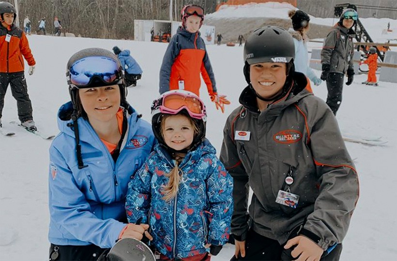 ski instructors and child